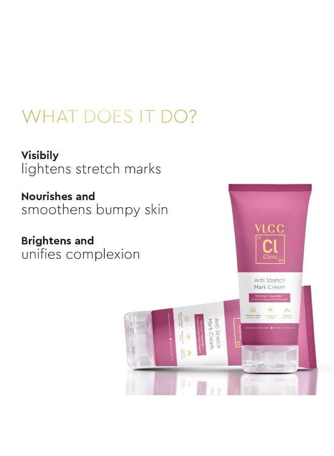 VLCC Clinic Anti-Stretch Mark Cream - 100ml | Cellulite & Stretch Mark Reduction Cream | Easy Absorption | Helps Fade Stretch Marks and Brighten Skin | Dermatologically Tested - Image 2